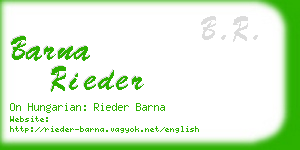 barna rieder business card